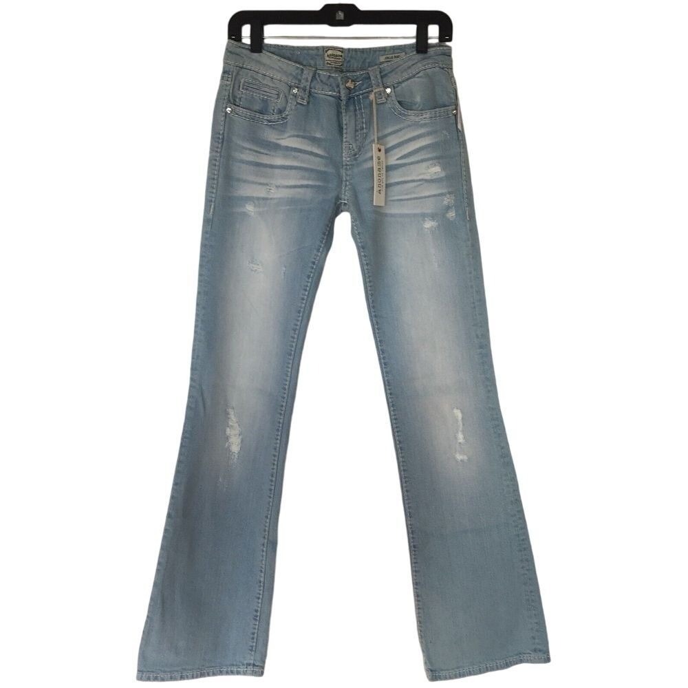 ANONAME Women's Light Blue Ripped Jeans Size 28 Joelle Boot